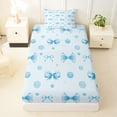 thumbnail image 3 of Erosebridal Girly Blue Bow Twin Sheet Sets, Kawaii Princess Cartoon Bedding, 3-Piece, 3 of 5