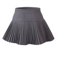 thumbnail image 5 of CPNG Girls Uniform Pleated Skirts with Bow Decor Solid Color High Waist A-line Casual Pleated Skirts with Lining Shorts(Dark Gray,7-8 Years), 5 of 8