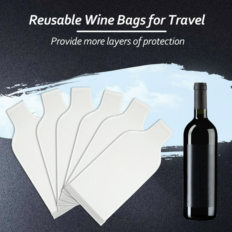 6 Set Wine Bottle Protector Bag Reusable Bottle Shipping Sleeve Leakproof Wine Bubble Wrap Sleeve Double Layer Wine Bottle Travel Protector Bags for