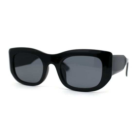 Mod Womens Square Large Cat Eye Sunglasses All Black