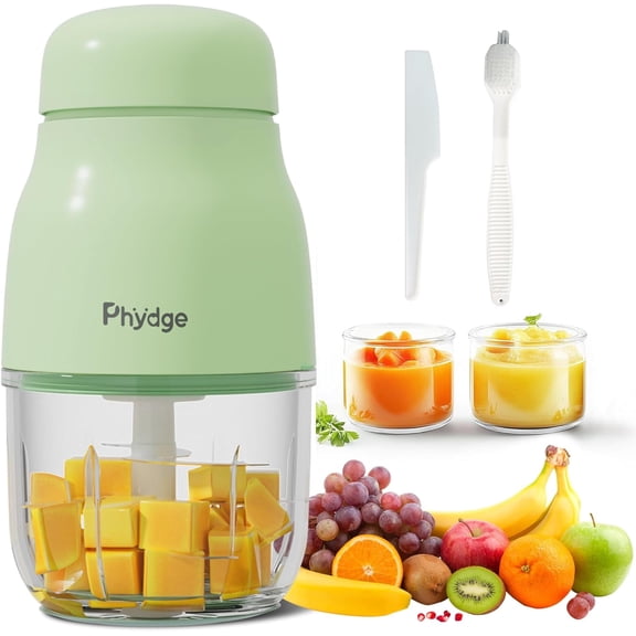 Hansang Baby Food Maker, 10 oz Capacity, 8 Stainless Steel Blades, BPA-Free Glass Bowl, One-Touch Puree Blender for Fruits, Vegetables and Meat, Green
