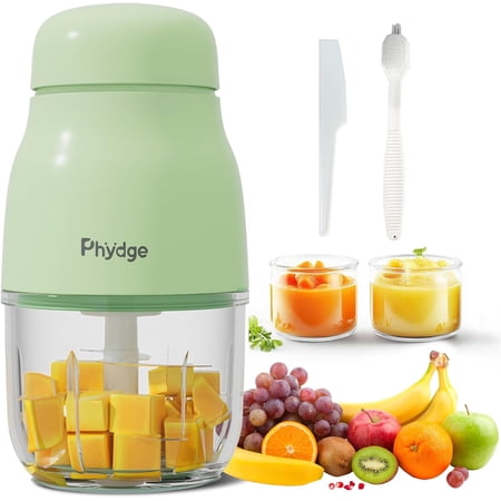 Hansang Baby Food Maker, 10 oz Capacity, 8 Stainless Steel Blades, BPA-Free Glass Bowl, One-Touch Puree Blender for Fruits, Vegetables and Meat, Green