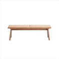 Outdoor Patio Bench in Natural Rattan with Mid-Century Flair, 51-Inch ...