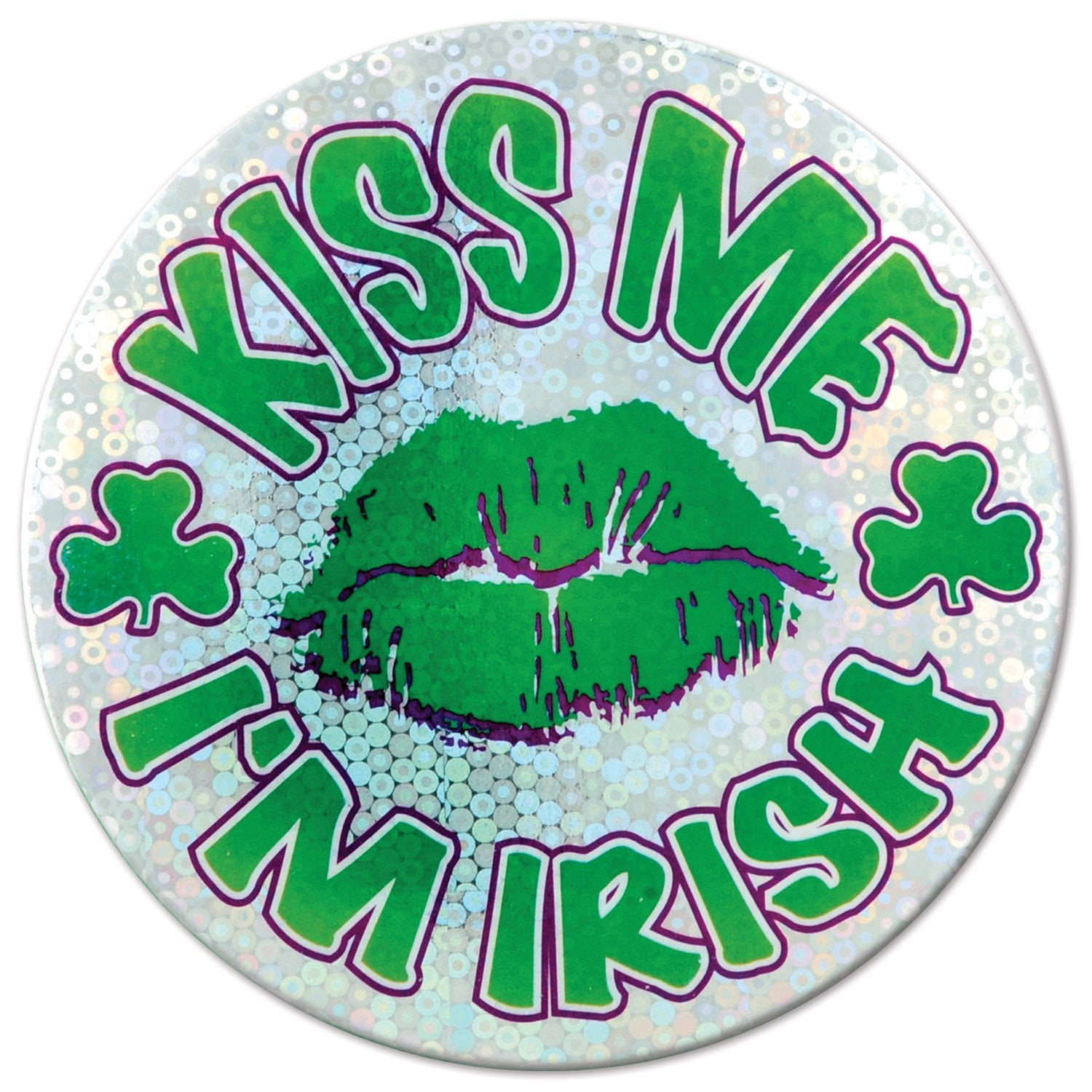 Pack of 6 Kiss Me I'm Irish Button by Beistle Party Supplies