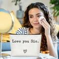 thumbnail image 4 of Sister Makeup Bag Gift under $5! Yannianjz Best Sister Makeup Bag, Missing You Toiletry Bag for Sister Gift, Travel Cosmetic Case with Inspirational Quote, Zipper Closure Bag, 4 of 4