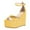 Yellow, variant on FSJ Women Graceful Round Open Toe Platform Wedge High Heels Sandals Ankle Strap Adjustable Buckle Party Evening Dress Shoes Size 8 Yellow