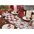 thumbnail image 4 of Camino de mesa navideño, mantelería bordada con hojas de acebo y flor de Pascua para decoración navideña, 15 x 53 pulgadas., 4 of 5