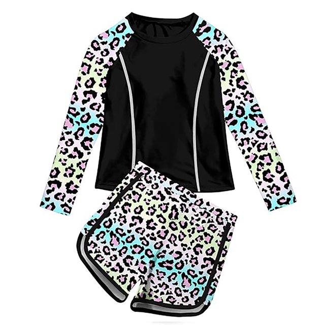2025 Girls Swimwear Girls Rash Guard Swimsuits Cover Up Large 2 Piece Bathing Suit Size 12 Bathing Suit Upf 50+ Summer Swimwear Girls Tankini Competitive Swimsuits for s s Bathing Suits with
