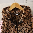 thumbnail image 6 of RFQWOVSR Girls Leopard Print Faux Fur Hooded Jacket with Bow Tie Zip Up Winter Coat, 6 of 6