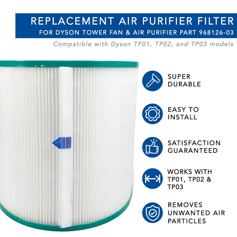 Filtre Purificateur d'Air Pur et Froid, Accessoire de Remplacement  Compatible avec Dyson Musician 01, TP00, TP02, TP03, AM11, 968126-03