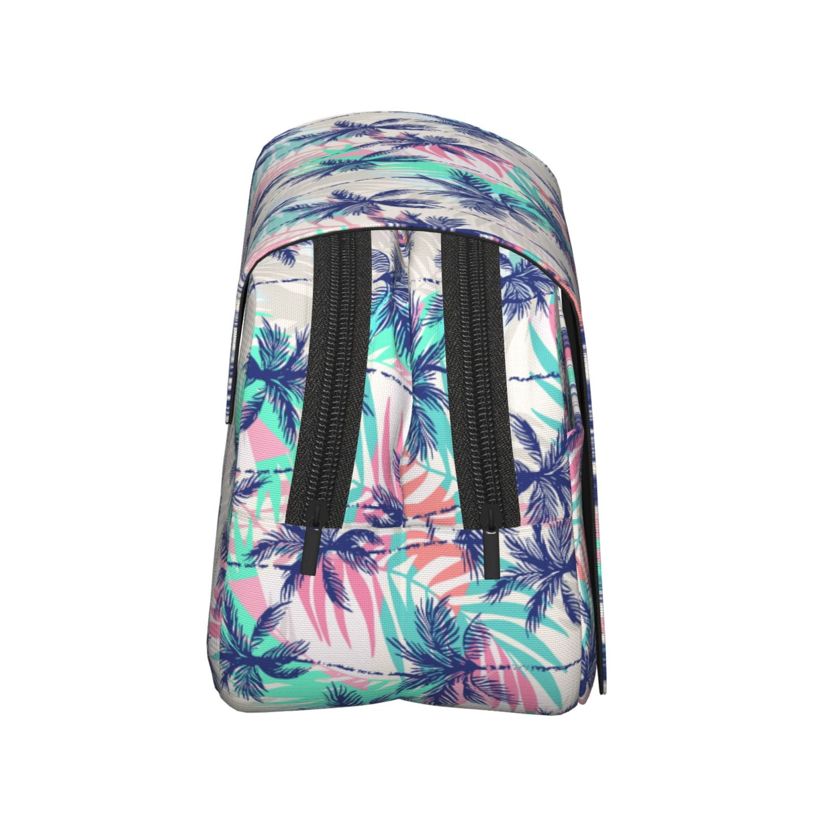 Rateoe Palm Leaves Pattern Double Clamshell Pen Case, Storage Organizer with Two Zipper Compartments– Holds Up to 50 Pencils & Pens