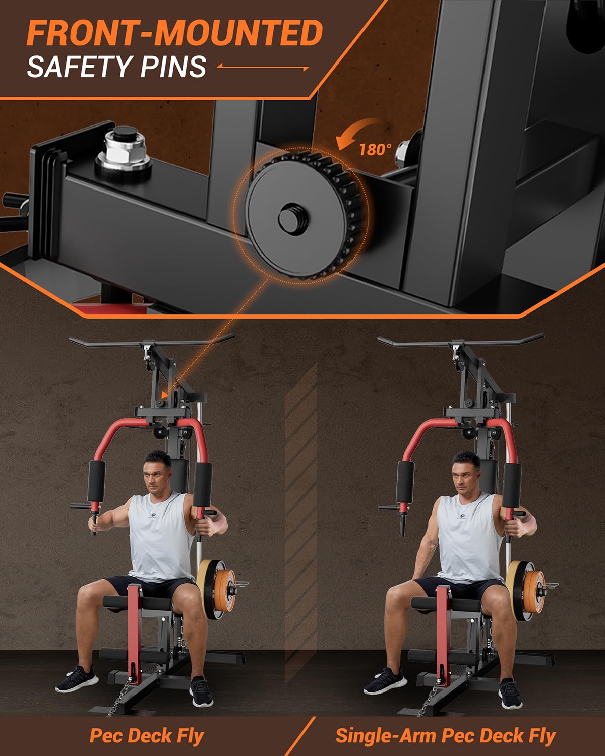 Danolapsi Home Gym Equipment Multifunctional Full Body Exercise Workout Station Fitness with Leg Press,Pulley System,400Lbs Weight Bar for Strength Training,Home Gym Machine