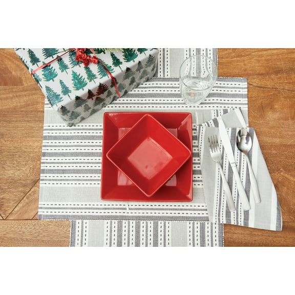 Warner Slate Stripe Reversible Cloth Napkin, Set of 6