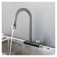 thumbnail image 1 of Waterfall Black Kitchen Pull Out 4 Ways hot and Cold Brass Single Hole Sink Faucet(Dark Gray), 1 of 4