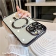thumbnail image 1 of KOMI Magnetic Case for iPhone 15 Pro Max Case with Full Camera Lens Protector [Strong N56 Magnets] [Compatible with Magsafe] Clear Stylish Case for iPhone 15 ProMax Phone Case, Black-Titanium, 1 of 5
