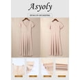 thumbnail image 4 of Asyoly  Wedding Guest Dresses for Women 2023 Deep V Neck Midi Rehearsal Dinner Long Dresses High Waist A Line  Dress, 4 of 5
