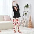 thumbnail image 6 of Dailycode Women's Pajama Pants Wide Leg Lounge Pj Bottoms With Pockets Strawberry Cherries Berries, 6 of 7