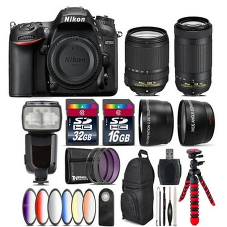 Image of Nikon D7200/D7500 DSLR + AFS 18-140mm VR | AFP 70-300mm VR + Pro Flash Bundle