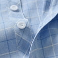 thumbnail image 4 of Baby Boy Bubble Romper Baby Boys Spring Long Sleeve Plaid Prints Pullover Romper Gentleman Jumpsuit Baby Romper Light Blue 12 Months-18 Months, 4 of 5