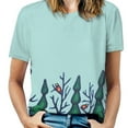 thumbnail image 4 of Red Canoe Ruffle Short Sleeve T-Shirt V Neck Shirts Pattern Cute Tops Casual Tee Long Sleeve High Quality Top, 4 of 4