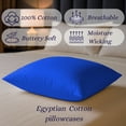 thumbnail image 4 of Amay King Size Pillowcases Set of 2, 500 Thread Count Cotton Pillow Covers, Soft Breathable Cooling Bedding, Royal Blue, 20" x 36 ", 4 of 7