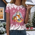 thumbnail image 6 of TTUHYWXI Christmas Shirts for Women Family Santa Graphic T Shirts Short Sleeve Funny Xmas Holiday Print Tee Tops (Pink, S), 6 of 9