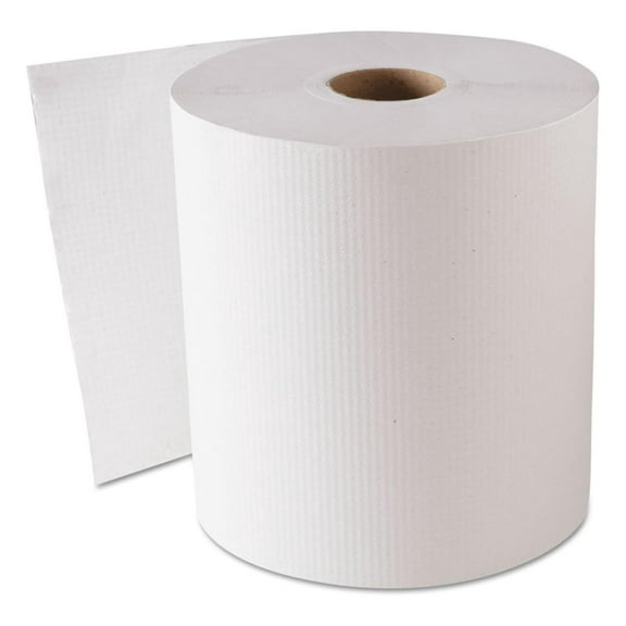 KioJJp CONSUMER 1820 Hardwound Roll Towels, 1-Ply, White, 8" x 800ft, 6 Rolls/Carton