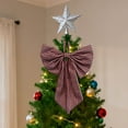 thumbnail image 3 of Extra-Large Christmas Plaid-Stripe Bow - Oversized Hanging Ornament, Festive Drop for Christmas Tree, Wreath & Garland Decor, 3 of 6