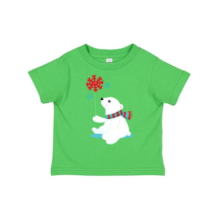 

Inktastic Polar Bear Bear with Scarf Cute Bear Snowflakes Gift Toddler Boy or Toddler Girl T-Shirt