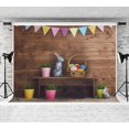 thumbnail image 1 of Spring Easter Backdrops for Photography Rabbit Colorful Eggs Green Grass Brown Wooden Wall Backdrop Baby Shower Kids Girls Newborn Party Photo Background Banner Studio Booth Props 7x5ft Vinyl, 1 of 6