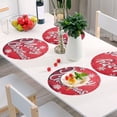 thumbnail image 6 of Ryvnso Snoflake Merry Chritsmas Round Plate Mats Dining Table Placemat Set of 4 for Holiday Decoration, 6 of 7