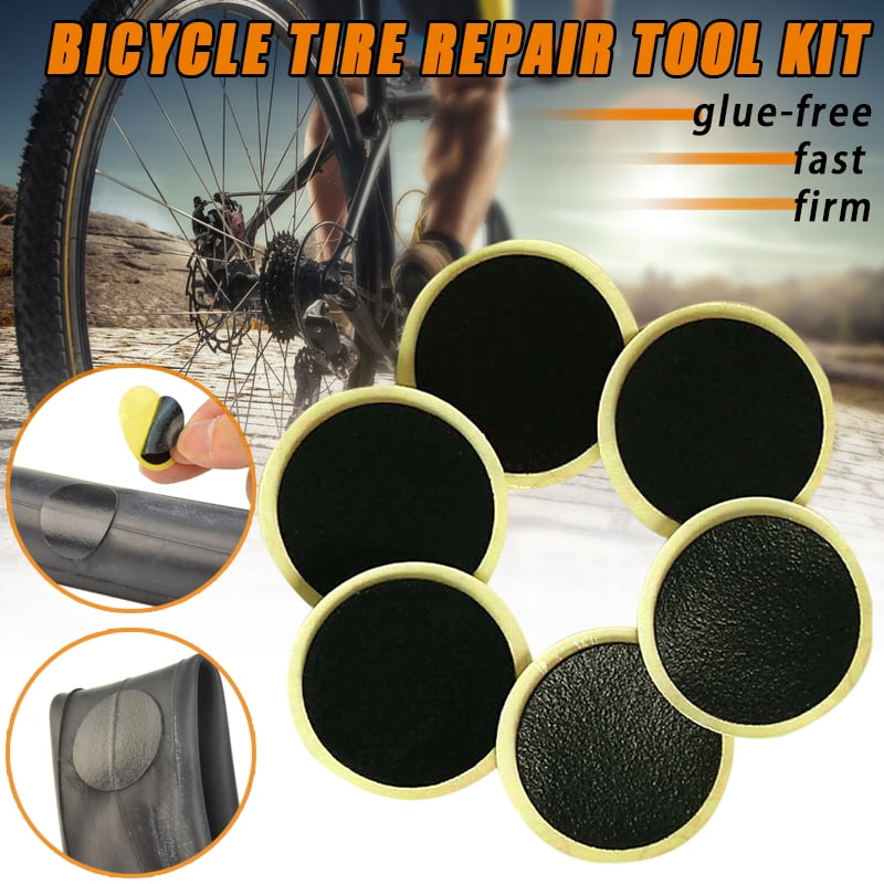 10pcs Self Adhesive Glueless Bike Patch Puncture Tyre Tire Tube Repair Kit_XG 