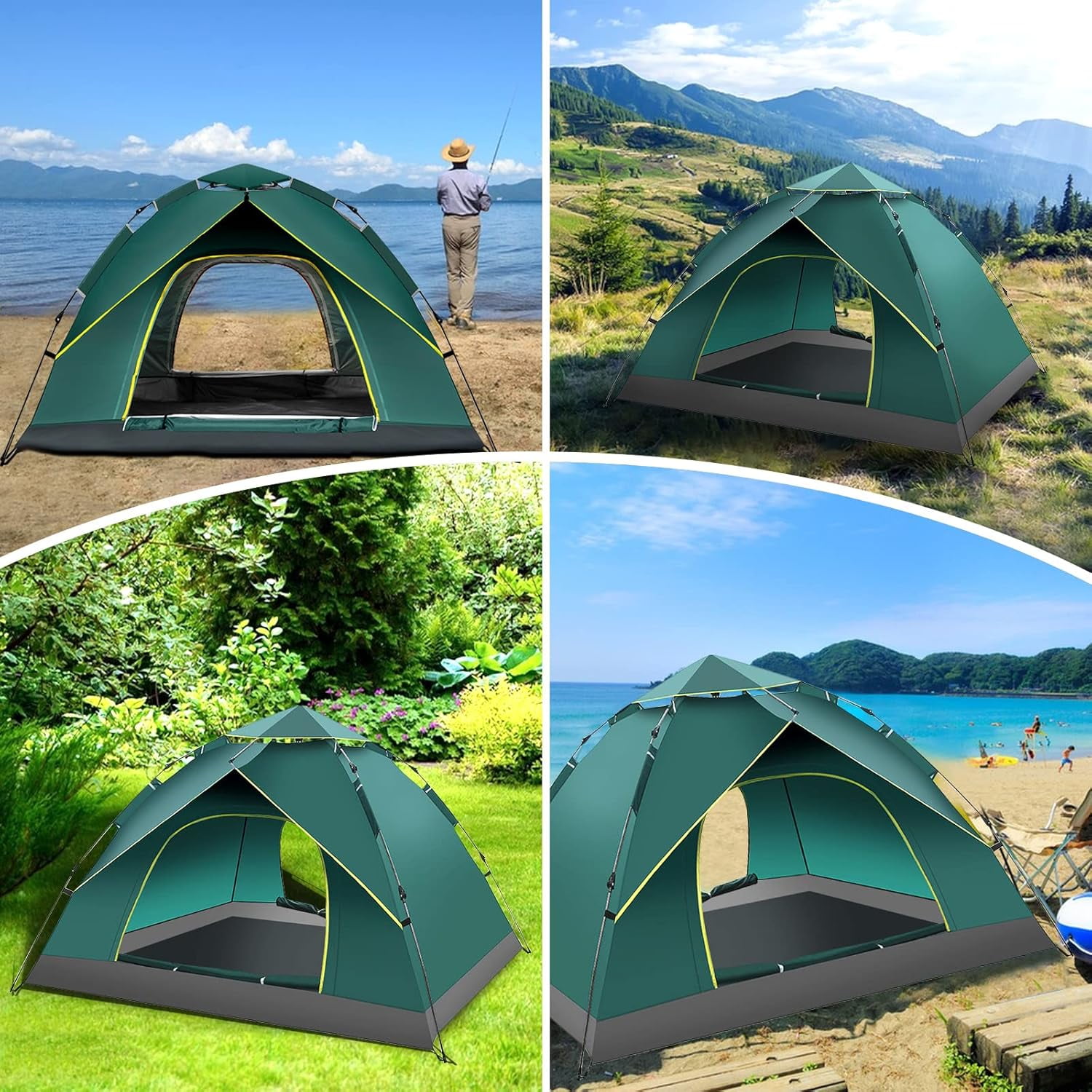 SAN LIKE Camping Tent 3/4 Person Tents for Family Camp Tent