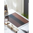 thumbnail image 3 of Generic Set of 6 Placemats, Heat-Resistant Vinyl Woven Placemats, Anti-Skid Washable PVC Table Mats, for Kitchen, Dining, Party, Holiday, 11.8x17.7 inch, Brown, 3 of 6