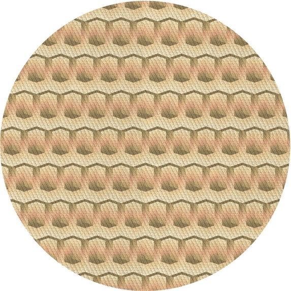 Ahgly Company Indoor Round Patterned Bronze Brown Area Rugs, 6' Round