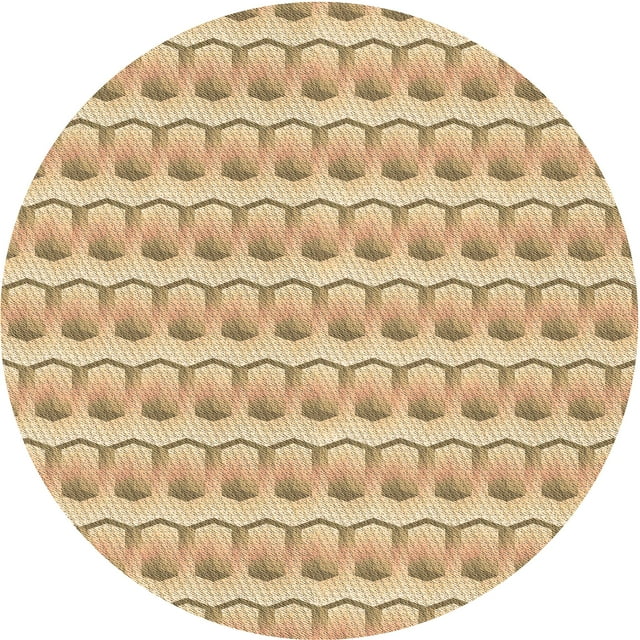 Ahgly Company Tapis d'Intérieur Lavables en Machine, Ronds, Bruns Transitionnels, Ronds de 6'