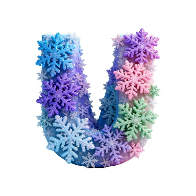 V Snowflake Series 2D Acrylic Backpack Car Pendant Decoration Ornament Alphabet Design V