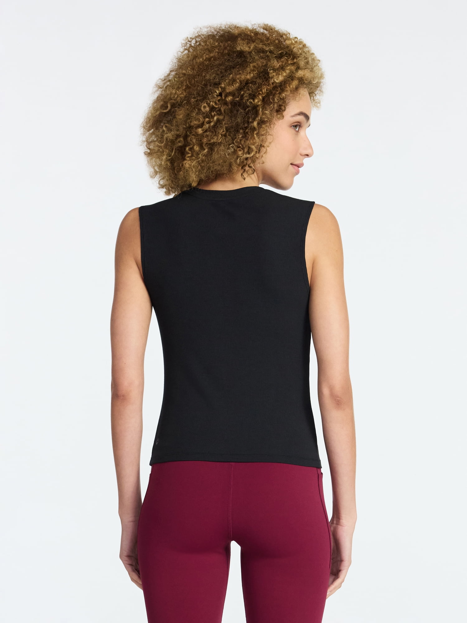 Avia Women's Shirred Ribbed Cinch Ballet Tank, Sizes XS-XXXL