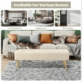 thumbnail image 6 of Furniliving Entryway Ottoman Bench Metal Legs Shoe Bench Upholstered Bedroom Bench , Ivory White, 6 of 11
