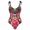 C, variant on RKSTN Womens Swimsuit Vintage Print Lace-up One-piece Swimsuit Bikini V Neck Comfortable Bathing Suits
