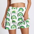 thumbnail image 4 of Skirts for Women St Patricks Day Rainbow & Shamrock Print Athletic Yoga Skirt Stretchy Tennis Skirt with Built-in Short Color White Size XXS, 4 of 7