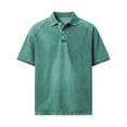thumbnail image 4 of COSFO Casual Performance Polo Shirts for Men Solid Vintage Short Sleeve Classic T-Shirt Pullover Relaxed Fit Collared Summer Tops, 4 of 6