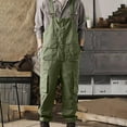 thumbnail image 2 of HAPIMO Men's Straight Overalls Summer Discount Comfy Solid Sleeveless Jumpsuit Rompers Trousers for Boys Breast Pocket Button Fashion Green M, 2 of 9