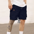 thumbnail image 2 of QHFBli Cargo Shorts for Men Casual Elastic Drawstring Big and Tall Shorts with Pockets for Workout Beach Streetwear, 2 of 5