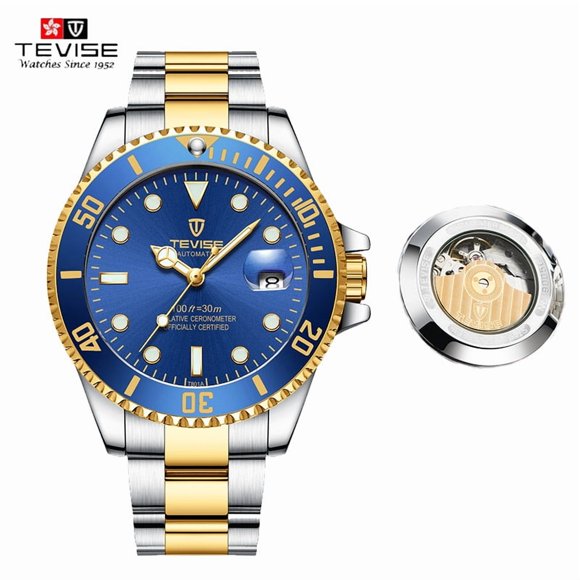 TEVISE Fashion Sport Waterproof Automatic Mechanical Watches Top Brand Luxury Calendar Luminous Male Clock Relogio
