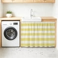 thumbnail image 3 of Yellow Striped Cabinet Curtains 28"W x 35"L, Dustproof Sink Skirt Curtain for Kitchen Bathroom, Farmhouse Vintage Stripes Adhesive Desk Skirt Short Curtains for Laundry Room Closet Shoe Rack, 3 of 8