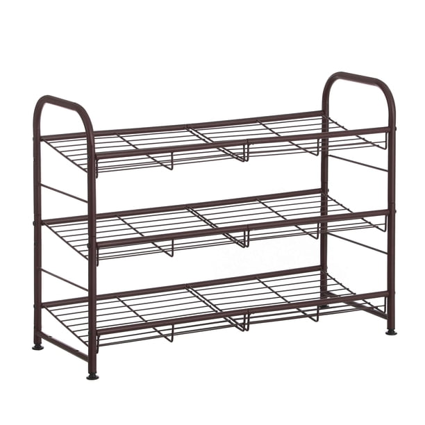 Zapatero SONGMICS de 3 niveles para armario, 12 pares, metal bronce