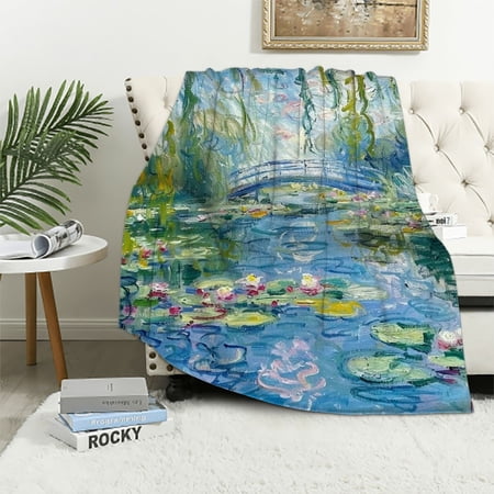 Autua Water Lilies Warm Lightweight Blanket Soft Fleece Throw Blanket All Seasons Cow Gifts Blanket Living Rooms Sofa Decor Flannel Material Blanket Super Soft Blanket 40x50in