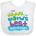 thumbnail image 3 of Inktastic Worlds Best Electrician Daddy Boys or Girls Baby Bib, 3 of 4