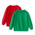 thumbnail image 2 of MKOSPLRT 2 Pack Kids Sweatshirts 1-9Y Crew Neck Long Sleeve Casual Pullover Solid Loose Fit Sweat Shirts Fall Sweatshirts for Girl Boy, 2 of 9